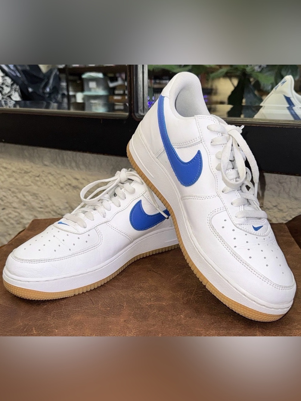Nike Air Force 1 Low Retro White Royal Blue Men’s Size 12 Gum Sole Sneakers